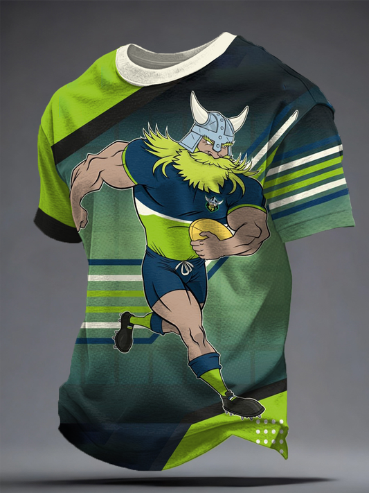 Men's Rugby Lover Green Machine Printed T-shirt