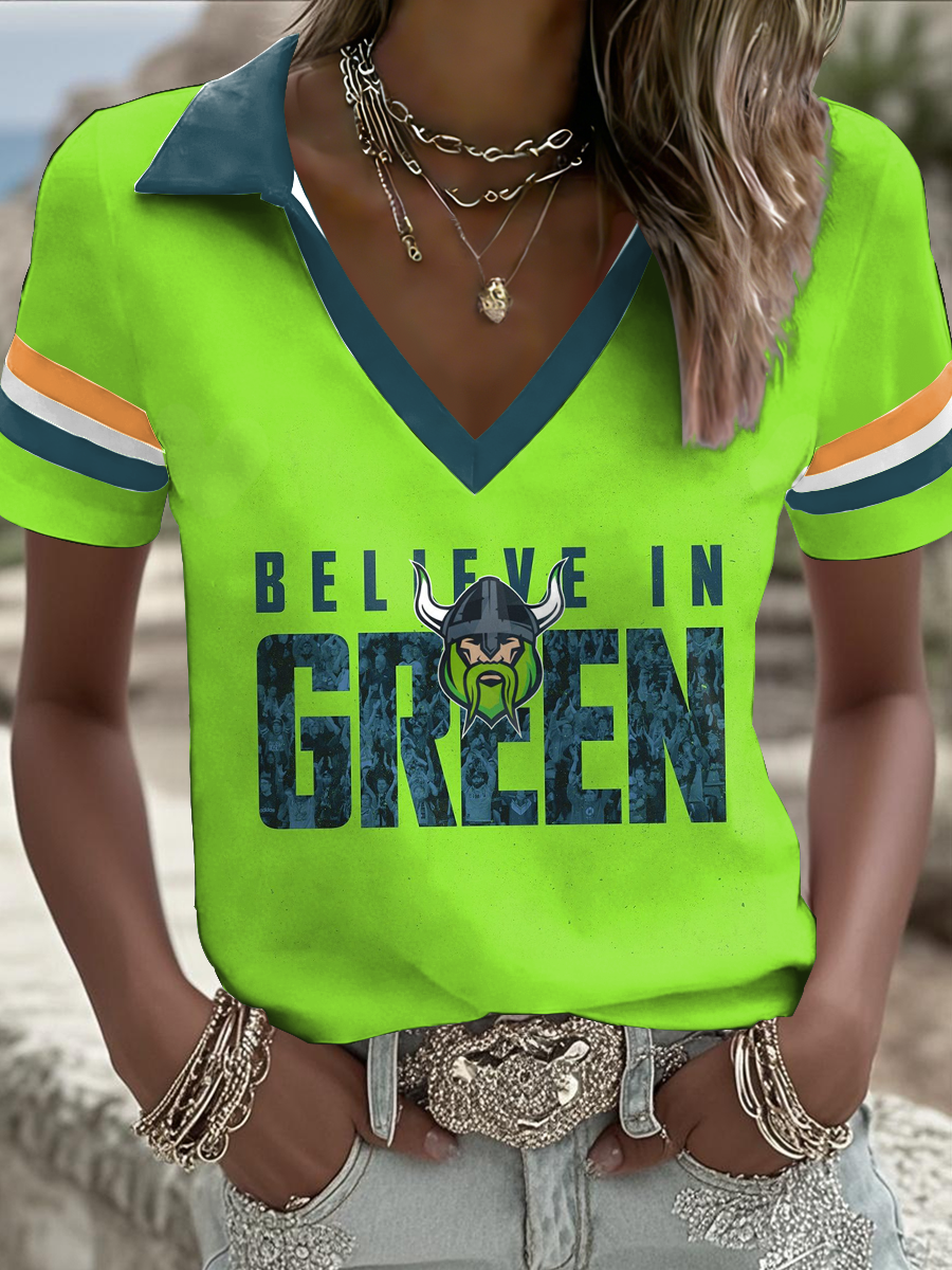 Women's Rugby Lover Green Machine Printed Tops