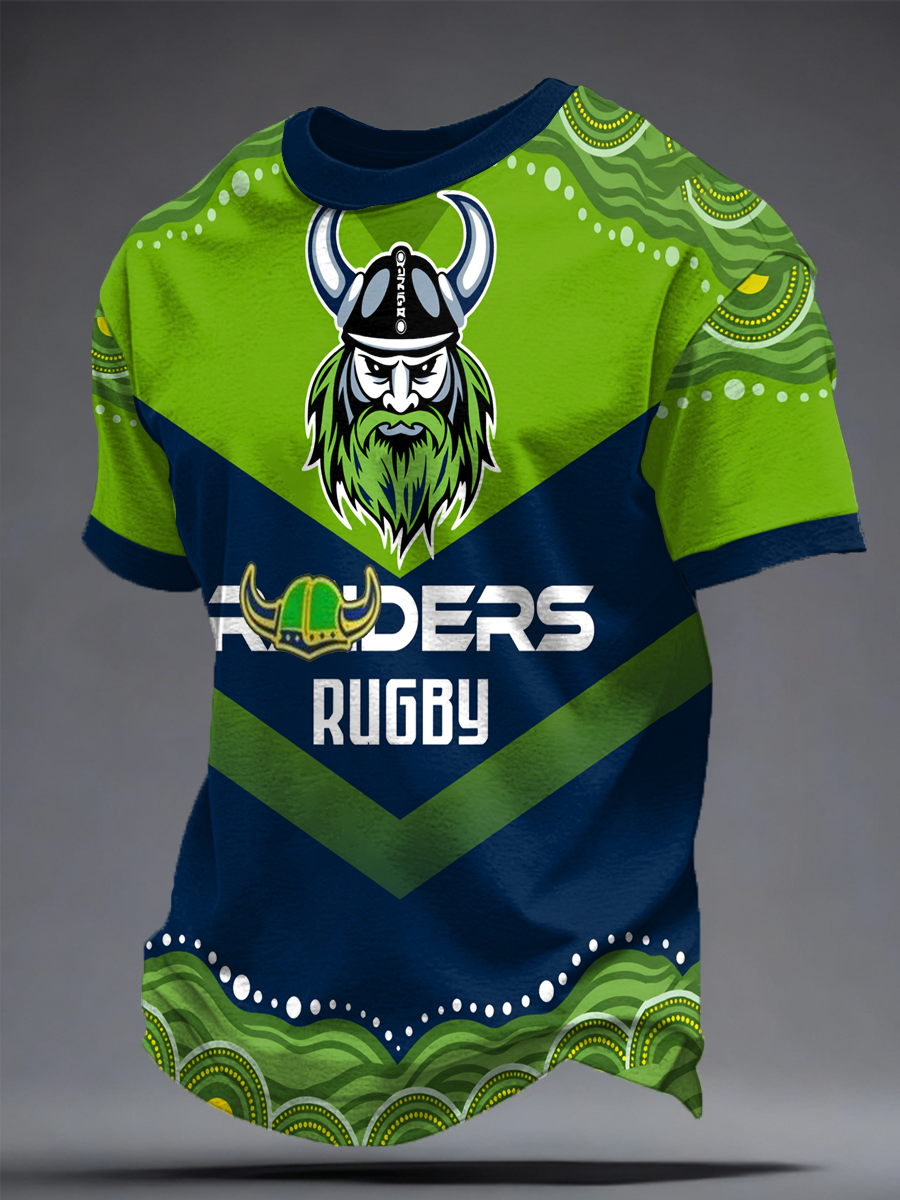 Men's Rugby Lover Green Machine Printed T-shirt