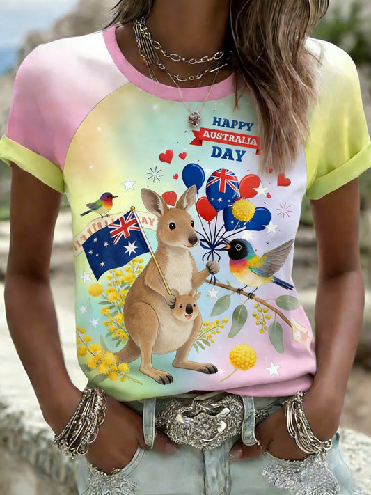 Women's  Vintage Australian Holiday Casual Comfortable Short Sleeve T-Shirt