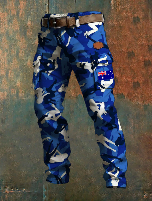 Men's Casual Trousers With Australian-Inspired Prints.