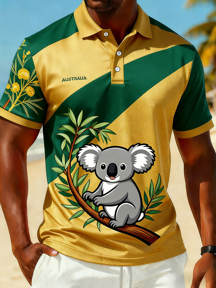 Men's Vintage Australian Holiday Smart Casual Polo Shirt