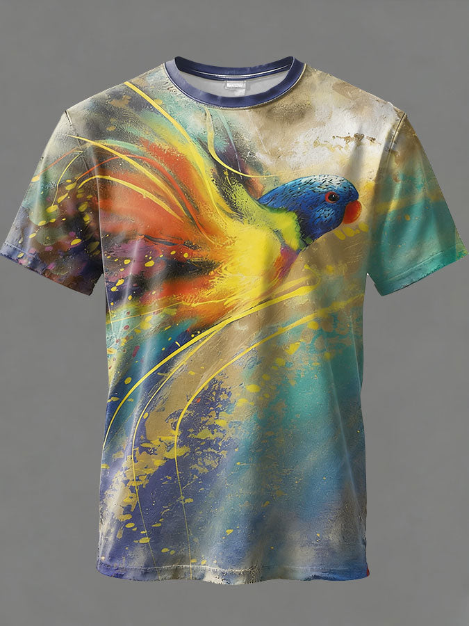 Unisex Australia Art Canberra Day Rainbow Lorikeet Printed T-shirt