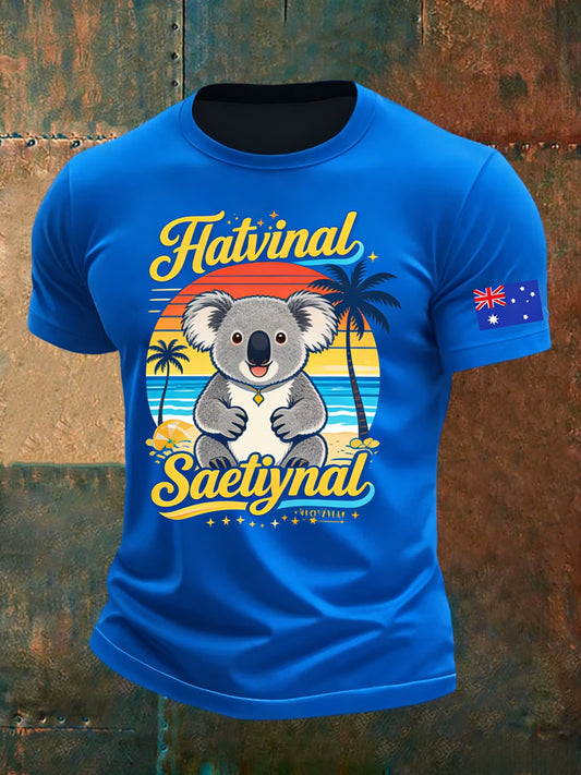 Men's Vintage Australian Holiday  Casual Short-Sleeve T-Shirt