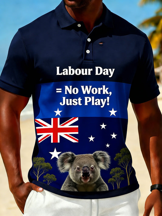 Men's Vintage Australian Holiday Casual Polo Shirt