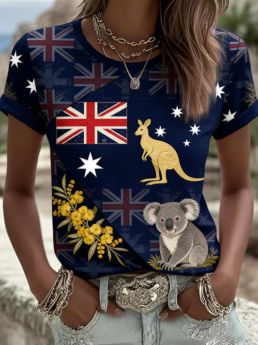Women's Vintage Australian Holiday Casual Short-Sleeve T-Shirt