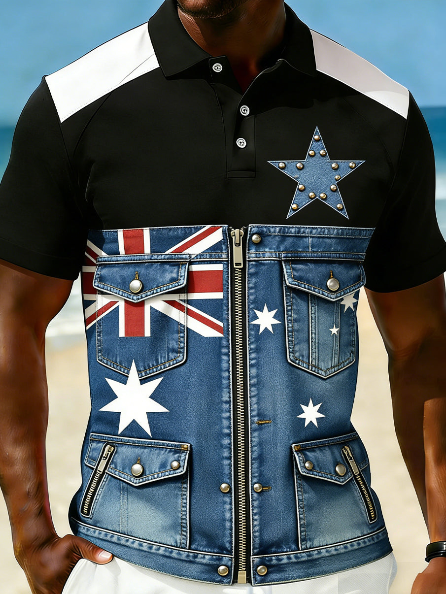 Men's Vintage Australian Holiday Smart Casual Polo Shirt
