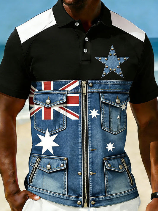 Men's Vintage Australian Holiday Smart Casual Polo Shirt