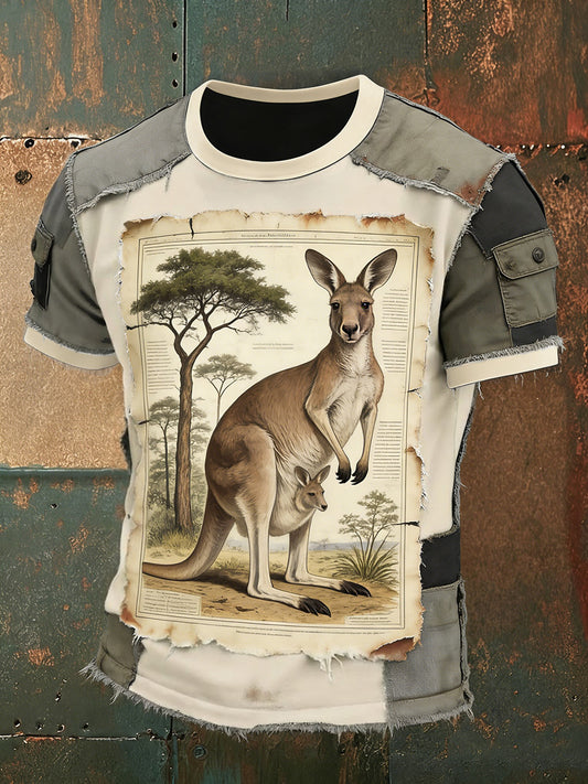 Men's  Vintage Australian Koala Art Printed Casual Cotton Short Sleeve T-Shirts