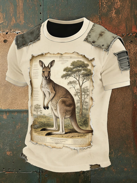 Men's  Vintage Australian Koala Art Printed Casual Cotton Short Sleeve T-Shirts