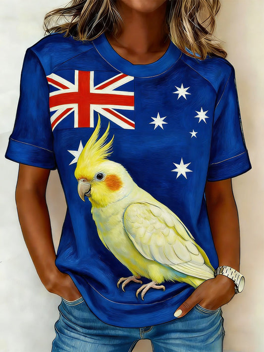 Women's Australian Cockatoo Aussie Proud Printed T-shirt