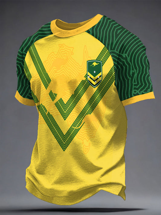 Men's Aussie Australia Rugby Lover Printed T-shirt