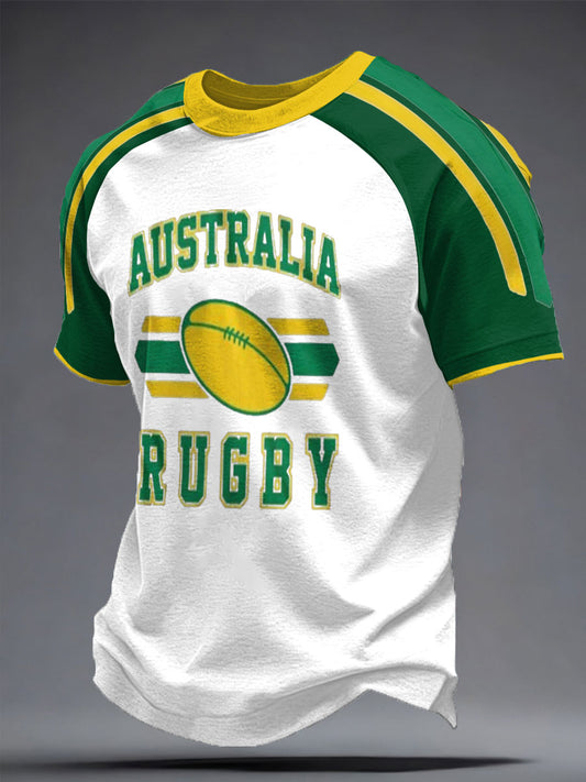 Men's Aussie Australia Rugby Lover Printed T-shirt