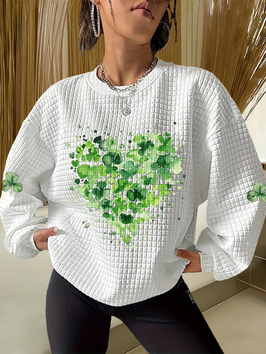 Women's St. Patrick's Day Shamrock Print Casual Sweatshirt