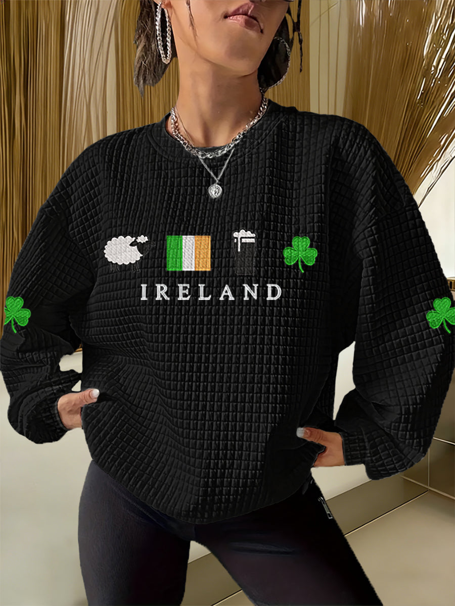 Women's St. Patrick's Day Shamrock Print Casual Sweatshirt