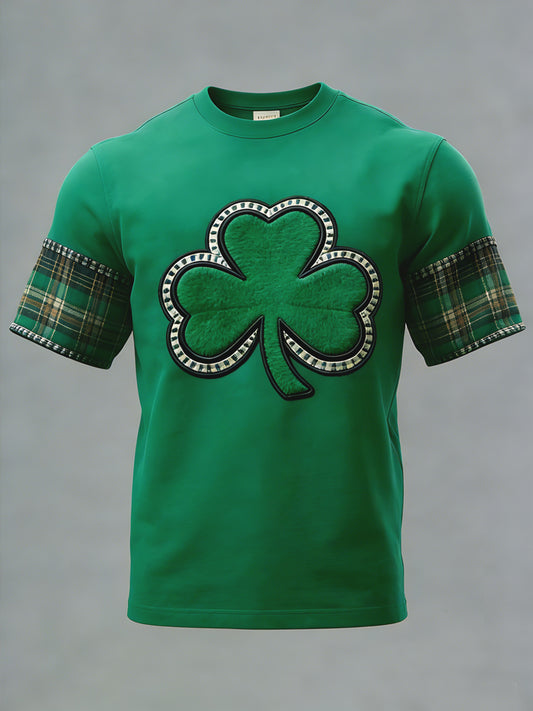 Men's St. Patrick's Day Shamrock Print Casual Tee