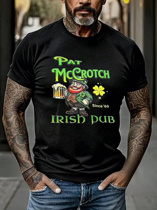 Men's Vintage St. Patrick's Day Printed Casual T-Shirt