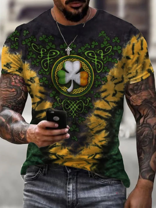 Men's Vintage St. Patrick's Day Printed Casual T-Shirt