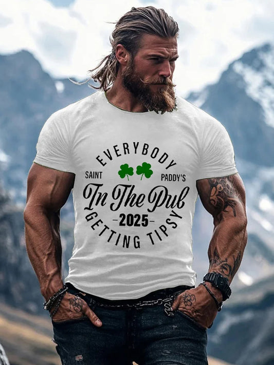 Men's Vintage St. Patrick's Day Printed Casual T-Shirt