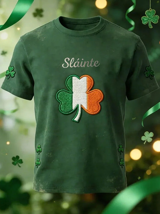 Men's Vintage St. Patrick's Day Printed Casual T-Shirt