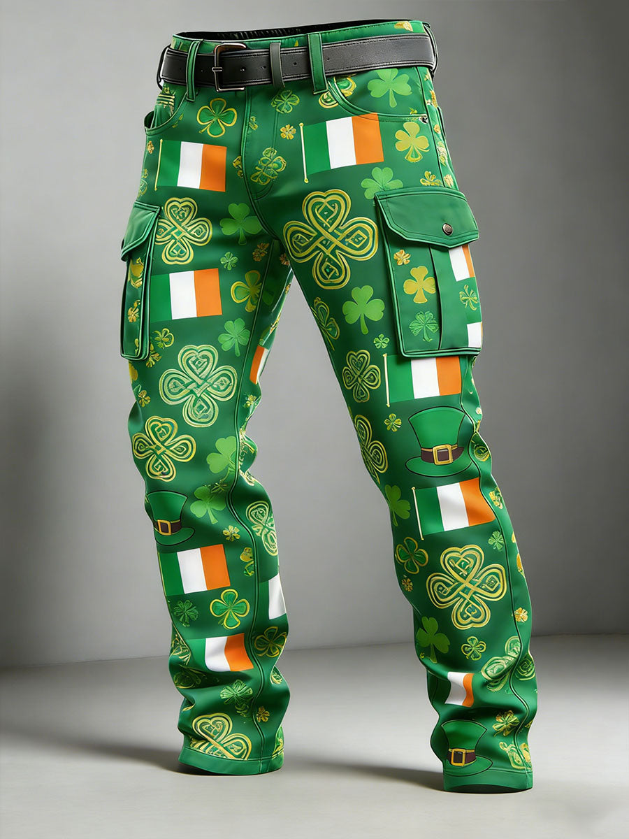 Men's Retro St. Patrick's Day Print Casual Pants