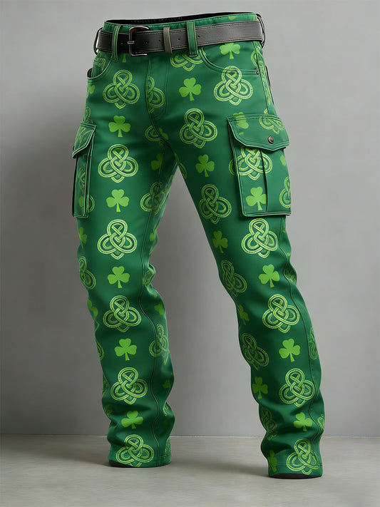 Men's Retro St. Patrick's Day Print Casual Pants