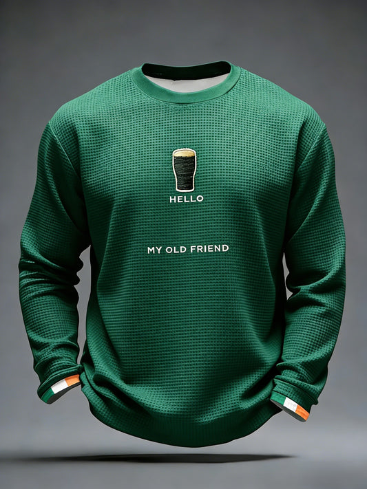 Men's Hello Darkness My Old Friend Waffle Long Sleeve T-Shirt