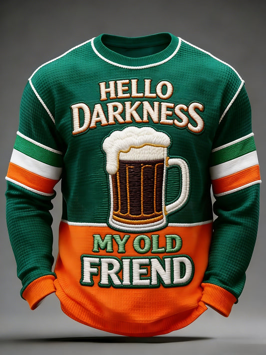 Men's Hello Darkness My Old Friend Waffle Long Sleeve T-Shirt