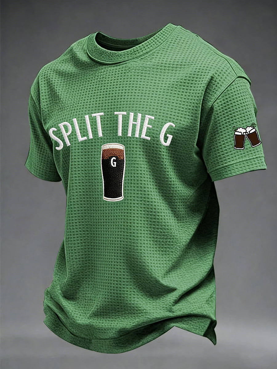 Men's St. Patrick's Day Split the G Printed Waffle Short Sleeve T-Shirt