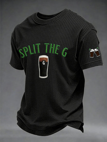 Men's St. Patrick's Day Split the G Printed Waffle Short Sleeve T-Shirt
