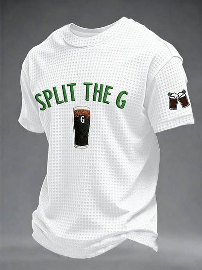 Men's St. Patrick's Day Split the G Printed Waffle Short Sleeve T-Shirt