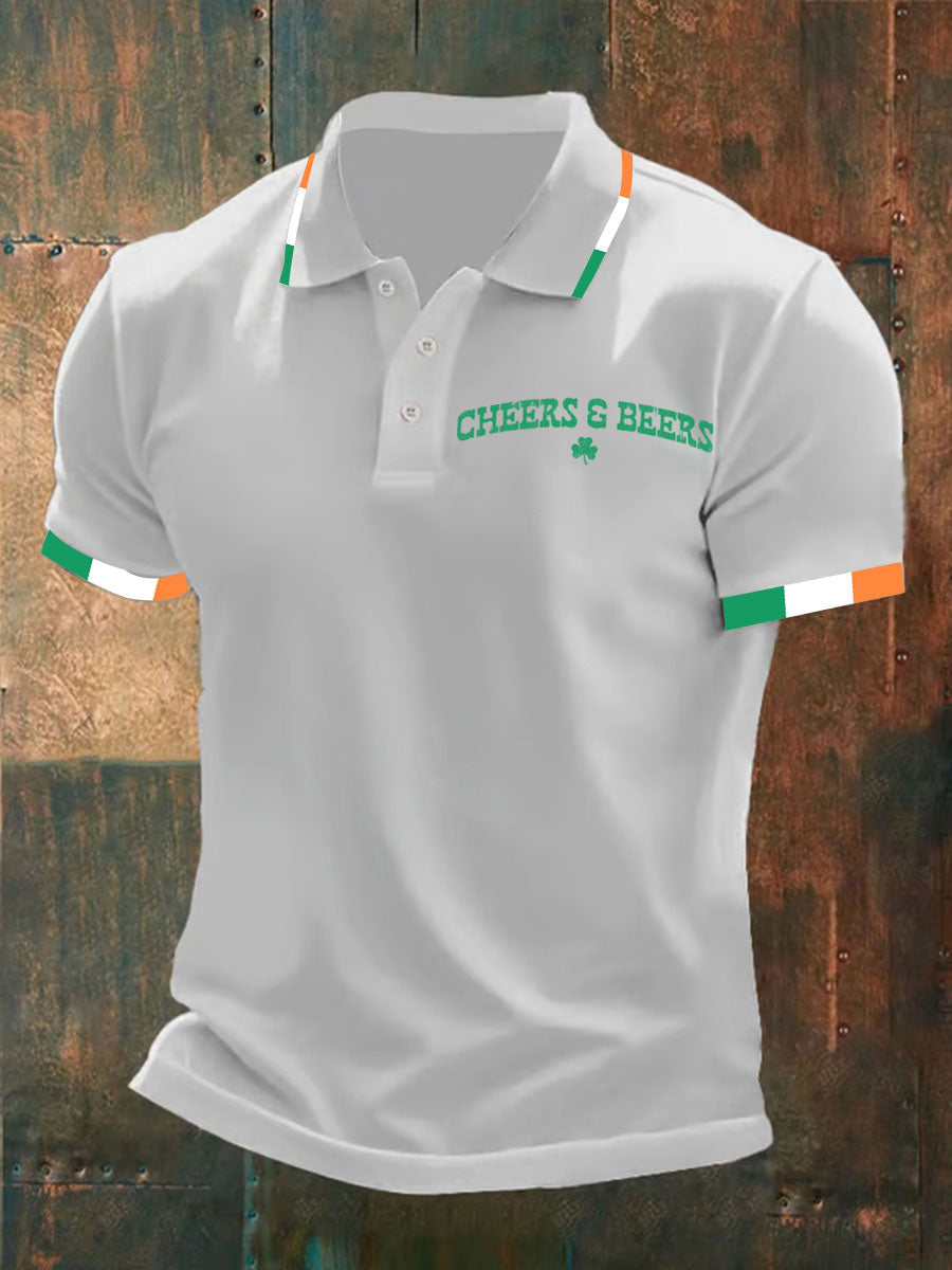 Men's St. Patrick's Day Cheers Beers Printed Shirt