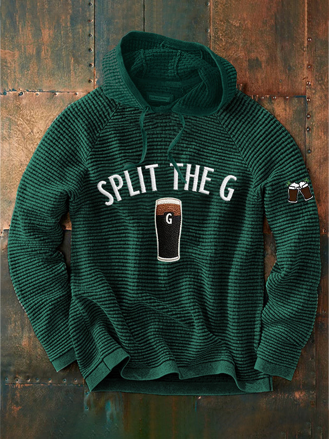 Men's St. Patrick's Day Split the G  Printed  Hoodie