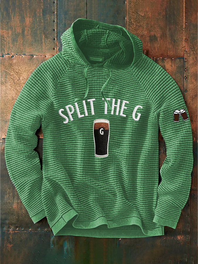 Men's St. Patrick's Day Split the G  Printed  Hoodie
