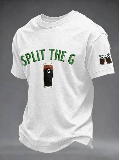 Men's St. Patrick's Day Split the G Printed Short Sleeve T-Shirt