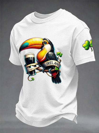 Men's St. Patrick'S Day Printed imitation cotton short-sleeved T-shirt