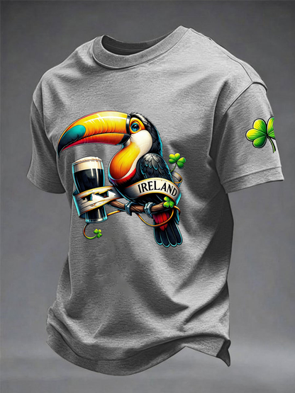 Men's St. Patrick'S Day Printed imitation cotton short-sleeved T-shirt