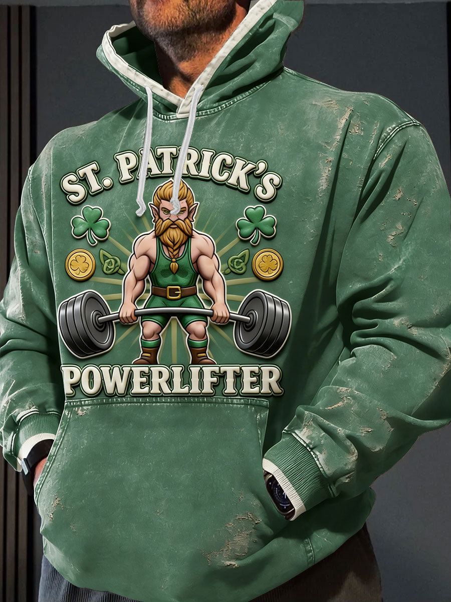 Men's Funny St.patrick's Day Fitness Lover Printed Hoodie