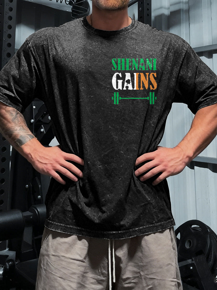 Men's Funny St.patrick's Day Fitness Lover Printed T-shirt
