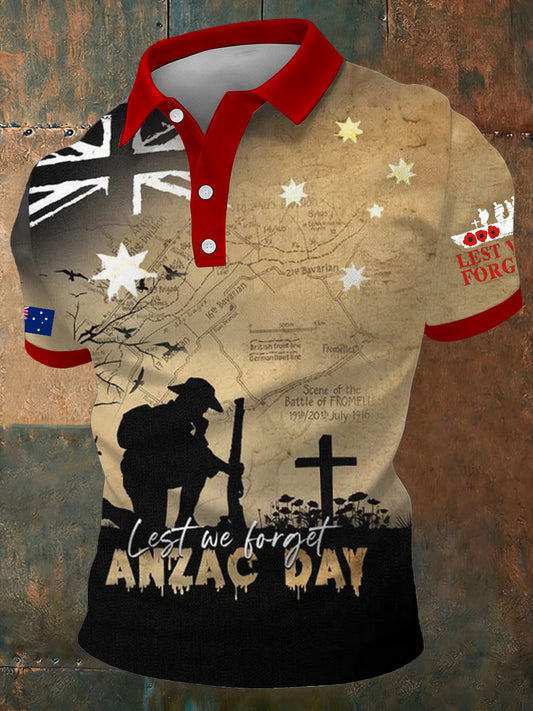 Men's Australia Anzac Day Lest We Forget Short Sleeve Top