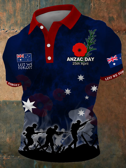 Men's Australia Anzac Day Lest We Forget Short Sleeve Top