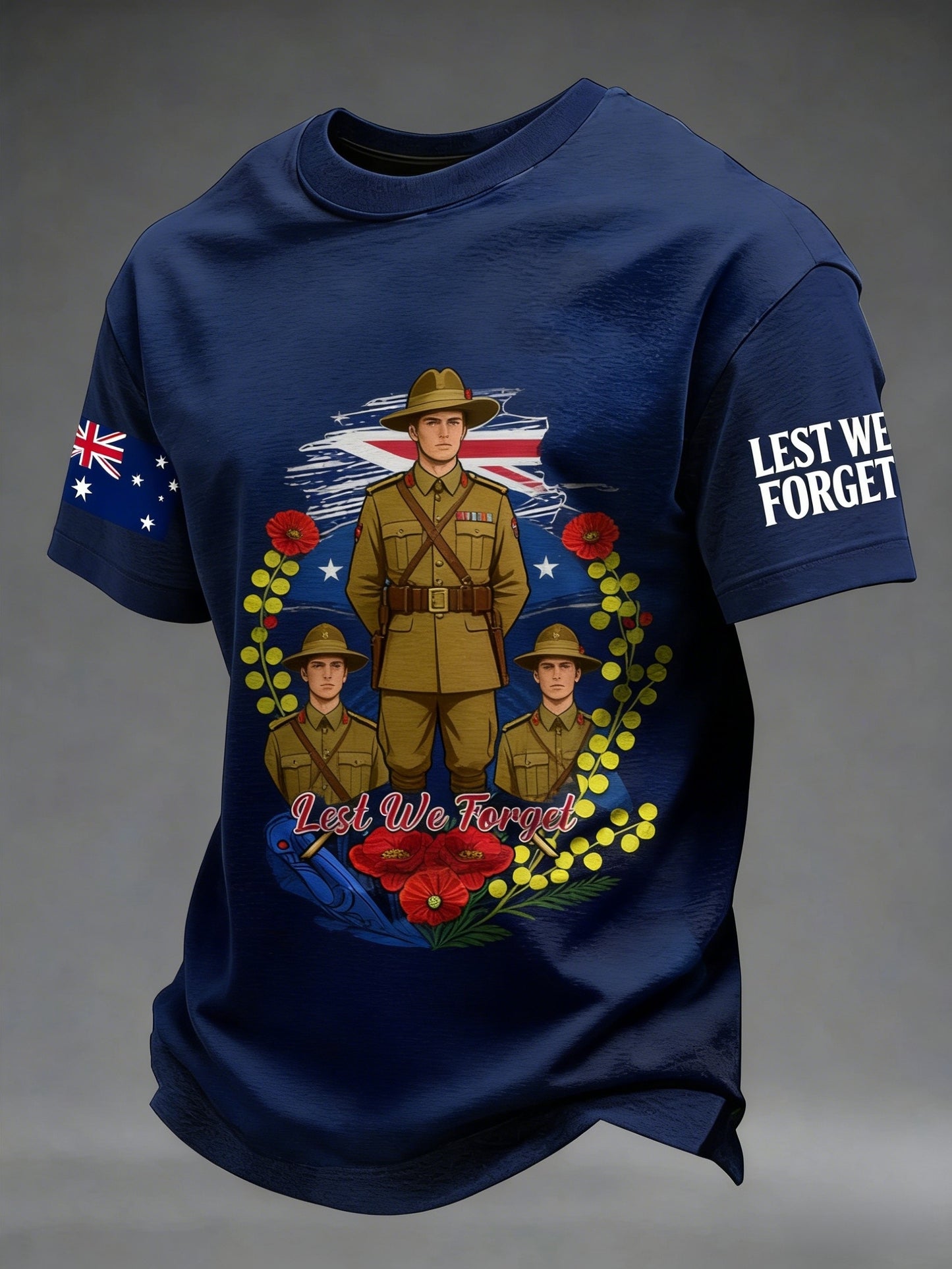 Men's  Australia Anzac Day Lest We Forget Short Sleeve Top