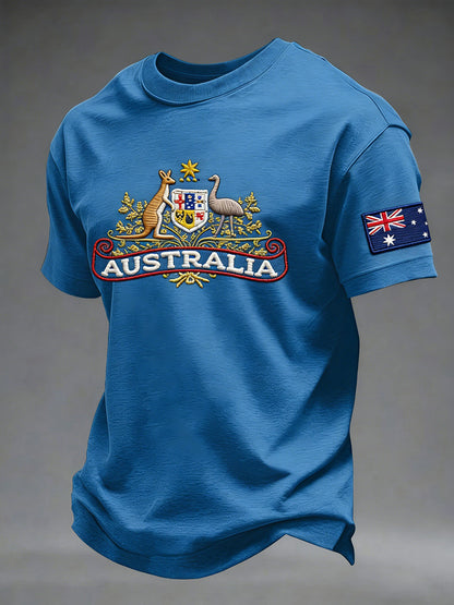 Men's Australian Flag Art Print Short Sleeve T-shirt