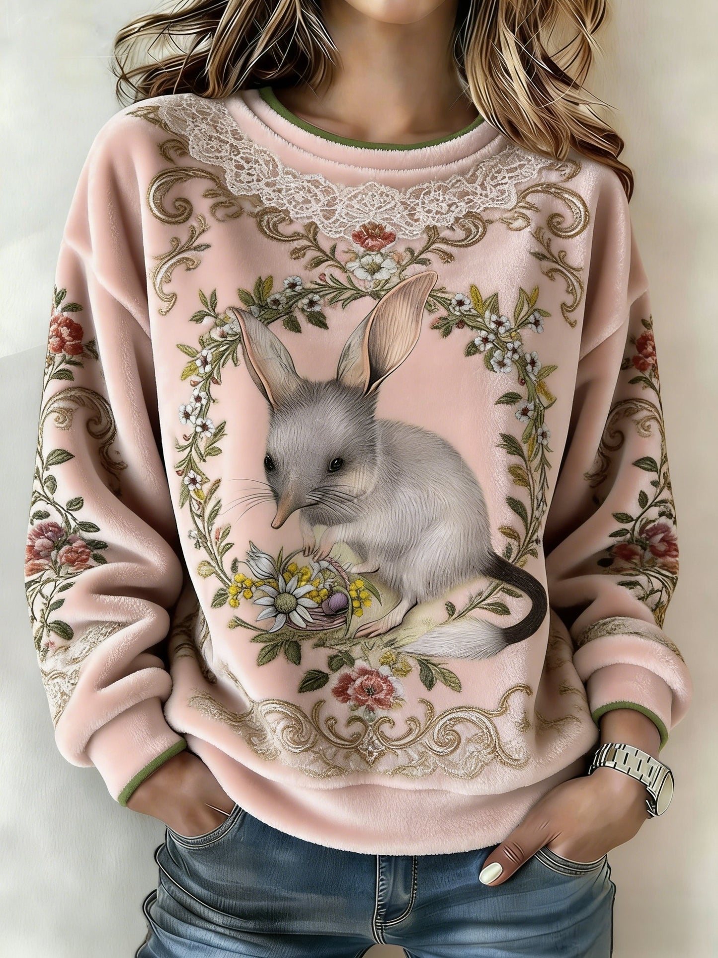 Women's Retro Australian Easter Bagger Flannel Sweater Top