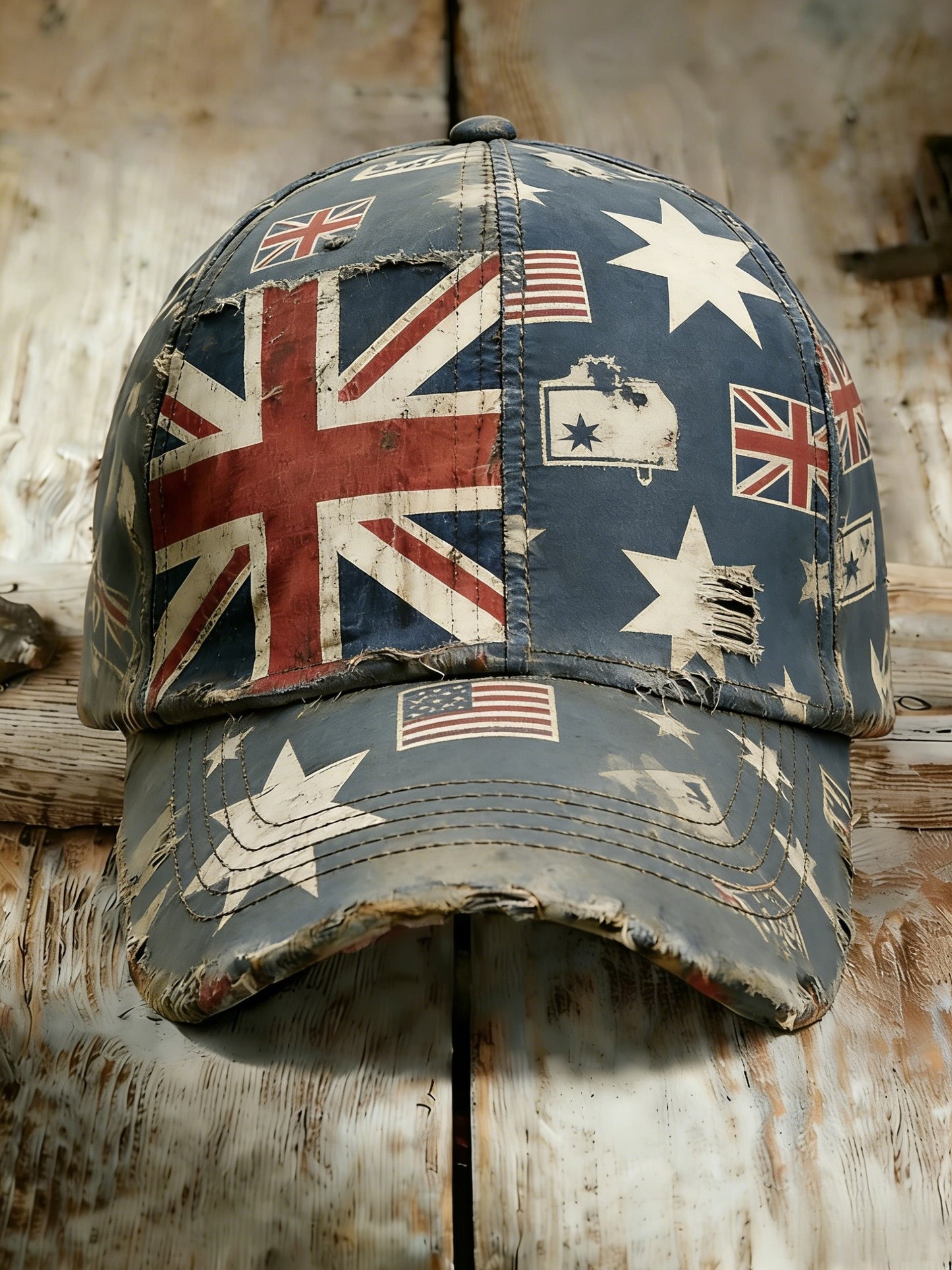 Retro Australian Flag Pin Washed Cap