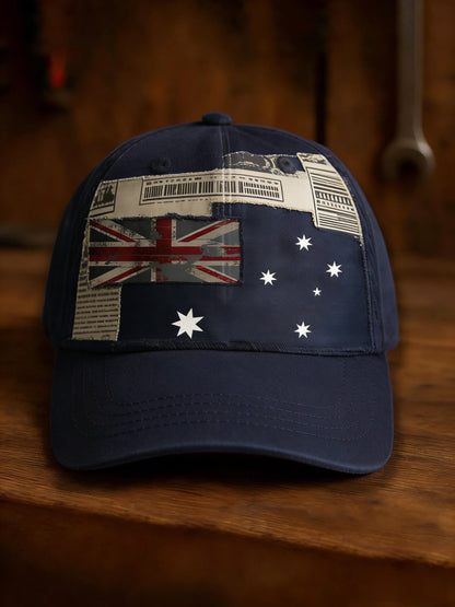 Retro Australian Flag Pin Washed Cap