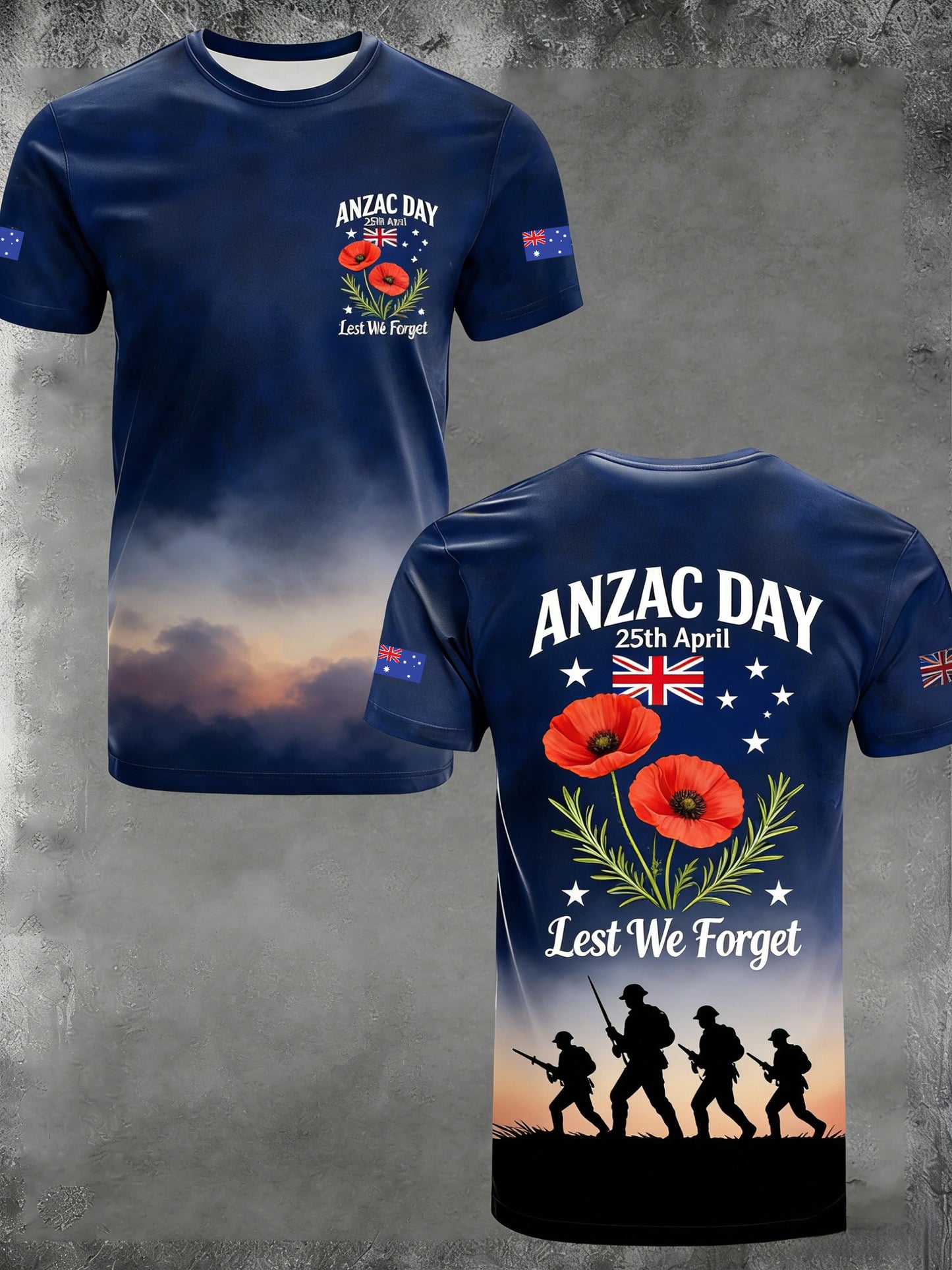 Men's  Australia Anzac Day Lest We Forget  Short-Sleeve T-Shirt