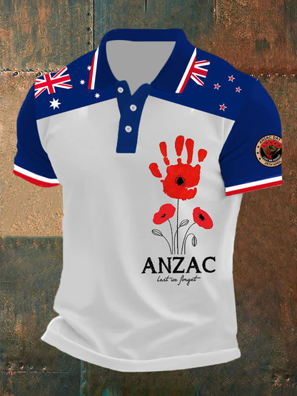 Men's Australia Anzac Day Lest We Forget Short Sleeve Top