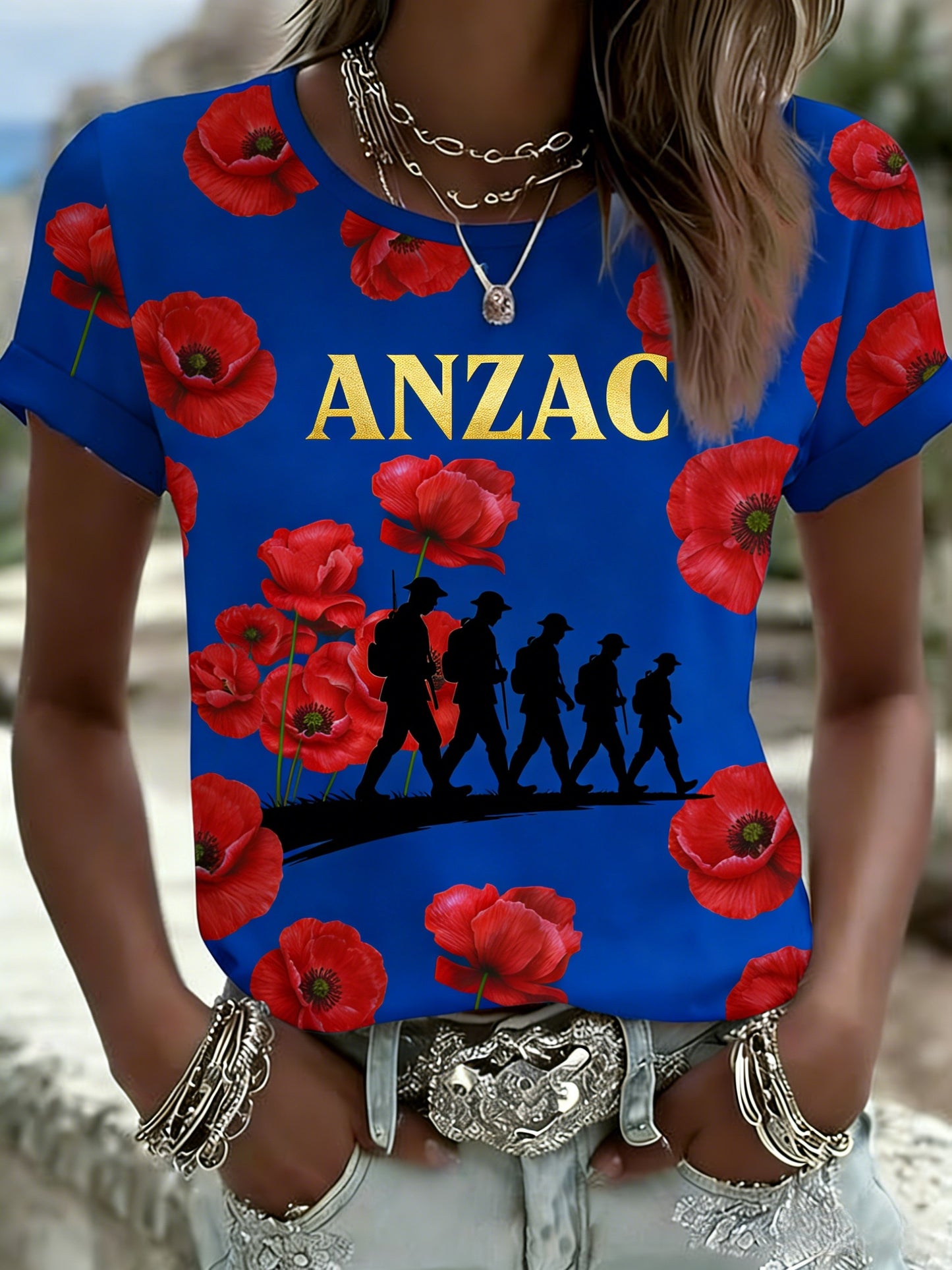 Women's Australia Anzac Day Lest We Forget Short-Sleeve T-Shirt