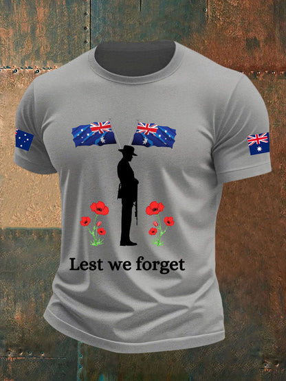 Men's ANZAC Day imitation cotton short-sleeved T-shirt